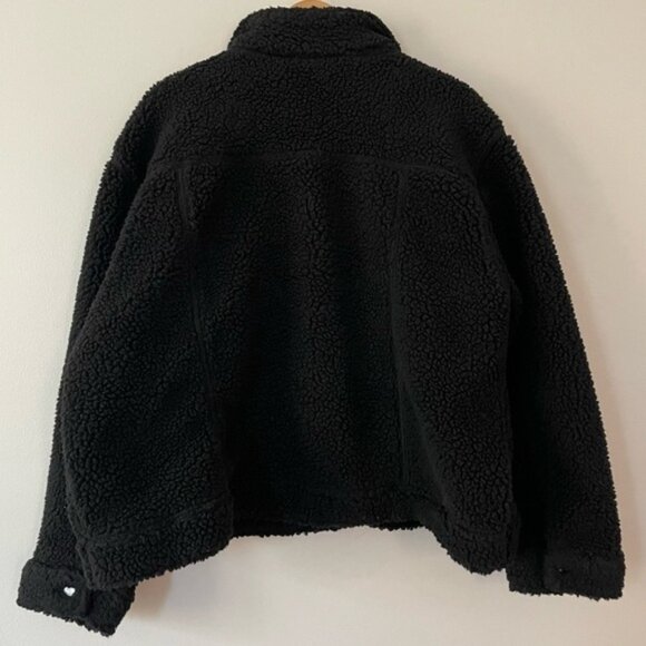 New Elliott & Vine Black Sherpa Teddy Bear Jacket- Size 2X plus size (bin 2H) - Picture 5 of 6